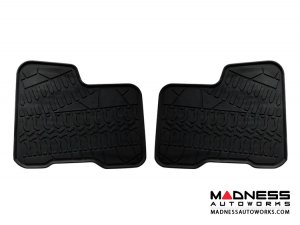 FIAT 500X Floor Mats - All Weather - Rubber - Premium - Front + Rear Set - Black 